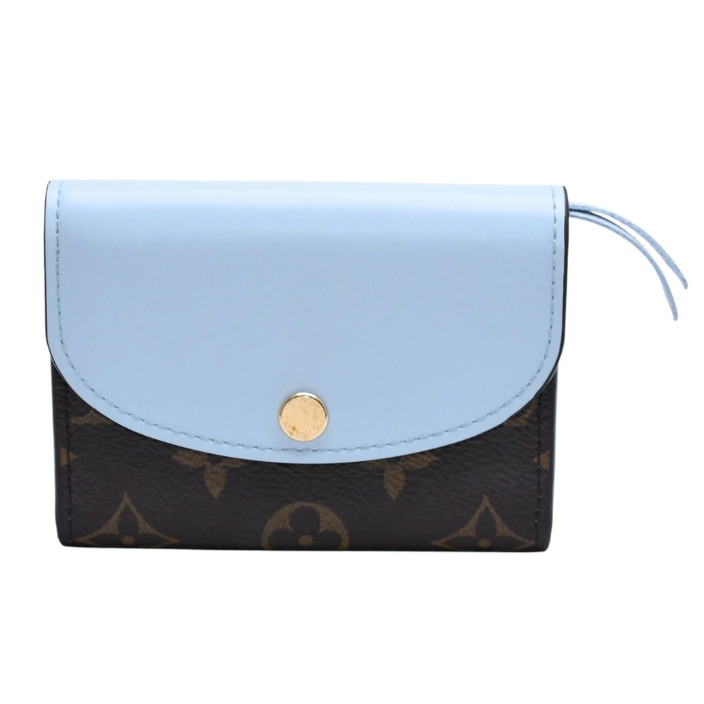 LOUIS VUITTON Monogram Portemonnaie Rosalie Brown Blue Wallet